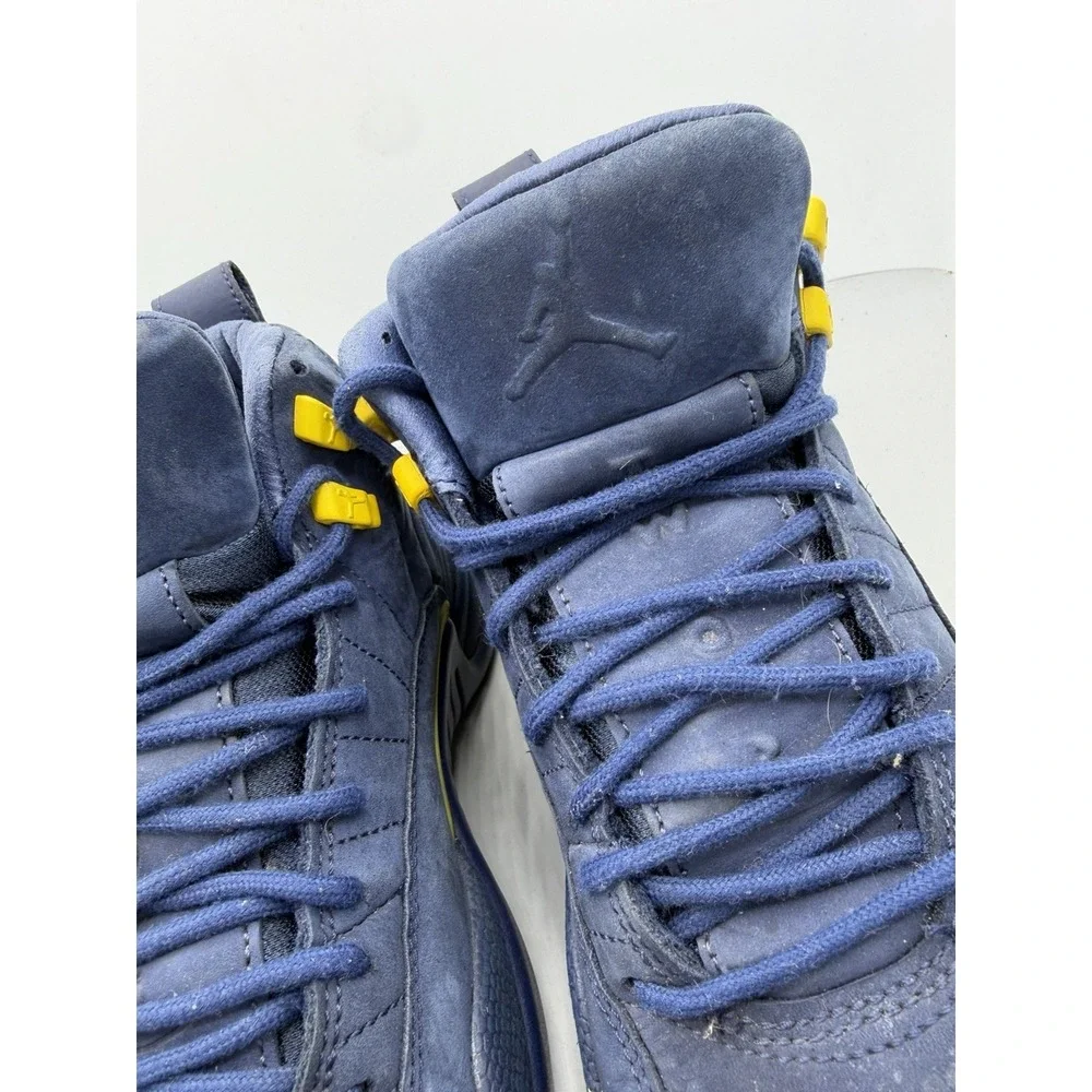 Nike Air Jordan 12 Retro Michigan BQ3180-407 Blue Yellow Mens Size 9
